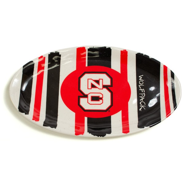 Oval Plate - Red/White/Black - Stri
